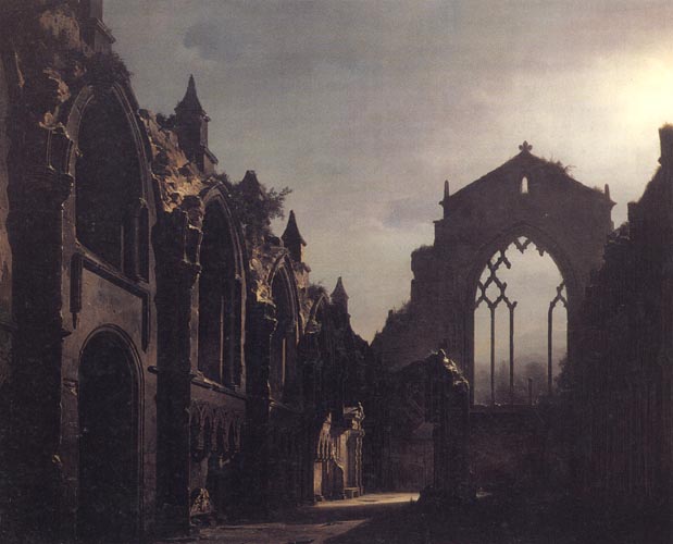 The Ruins of Holyrood Chapel,Edinburgh Effect of Moonlight